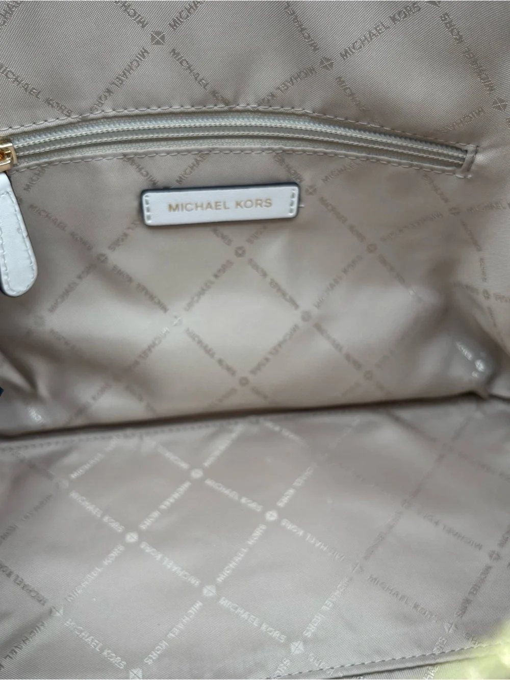 Michael Kors white pebbled
